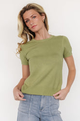 Hannah Knit Top | Light Olive